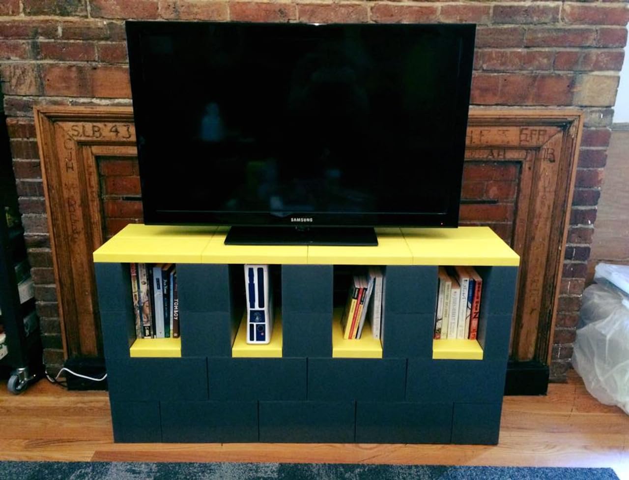 EverBlock 4-Foot TV Stand and Entertainment Center Console Kit in Green - Perfect for Living Room, Bedroom & Home Theater Setup