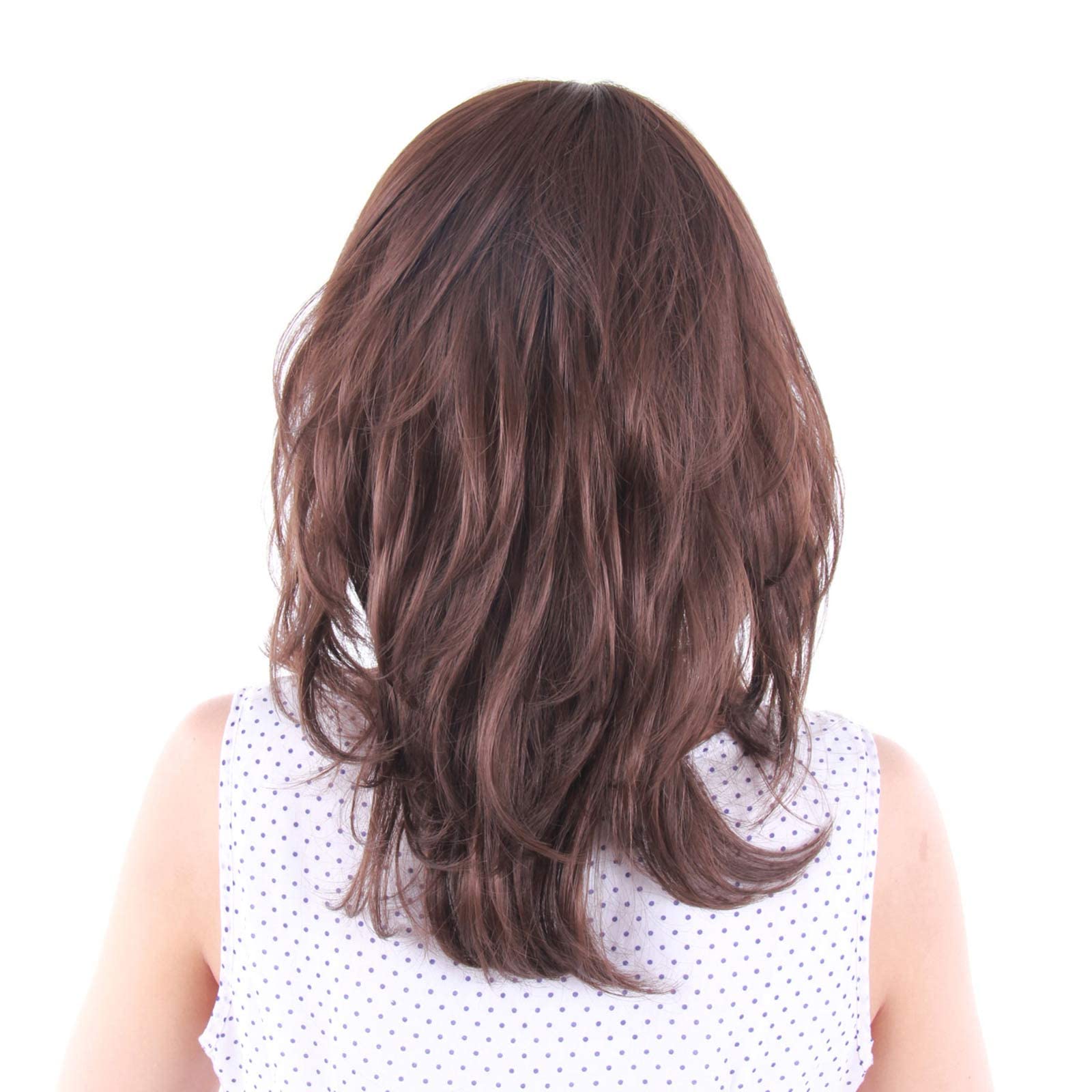 Medium Sweet Curly Human Hair Blend Wig for Women with Hair Loss - Natural Looking Medical Wig for Asian Women (C9 Brown) | Perfect for Daily Wear, Cosplay & Hair Loss Solutions