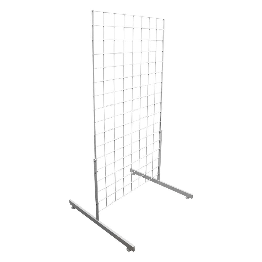 Prolinemax 3-Piece White Gridwall Panel Set - 2' x 4' with T-Leg Stands for Retail Display & Hanging Fixtures - Perfect for Trade Shows, Boutiques, and Store Merchandising