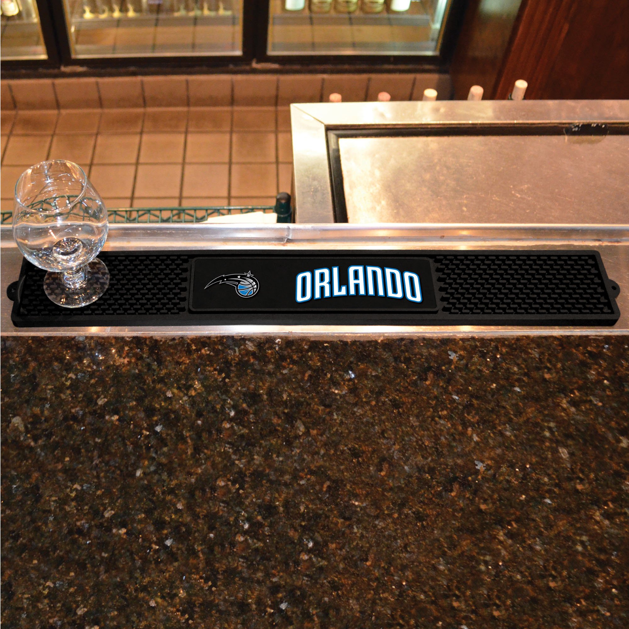 Orlando Magic NBA Drink Bar Mat - 3.25 x 24 Inches Durable Dish Drying Mat - Non-Slip Counter Mat for Kitchen, Bar & Game Room - Easy to Clean & Reusable