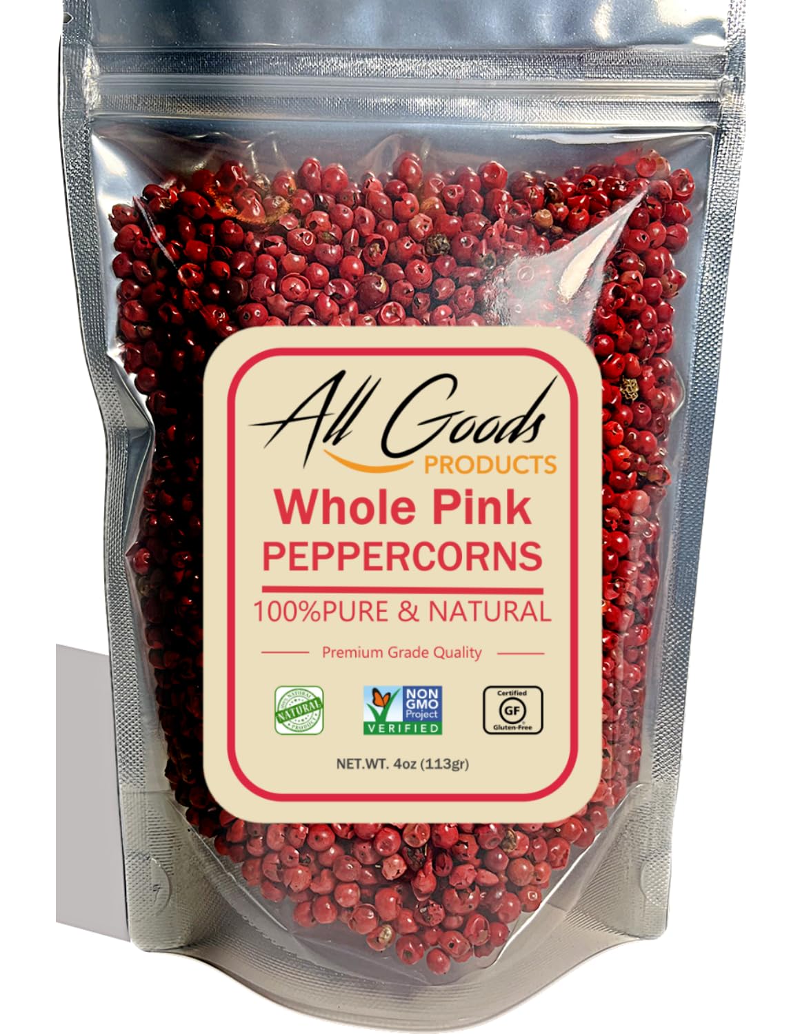 Premium 4oz Pink Peppercorns from Malabar - Whole Pink Pepper for Grinder Refill | Bulk Fresh Peppercorns, Black Pepper Alternative | Perfect for Gourmet Cooking, Spice Blends & Gift Sets