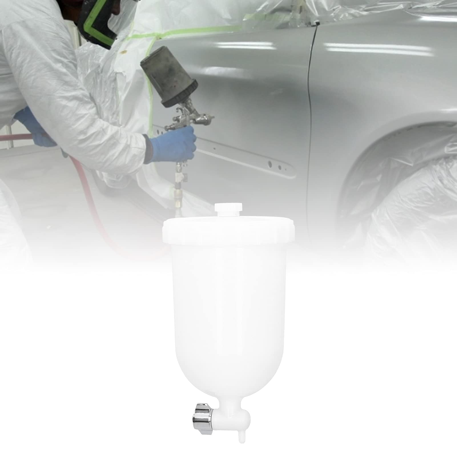 LZKW Large Capacity Oil-Resistant Paint Spray Gun Cup - Durable Spray Pot for Automotive, Furniture & DIY Painting Projects