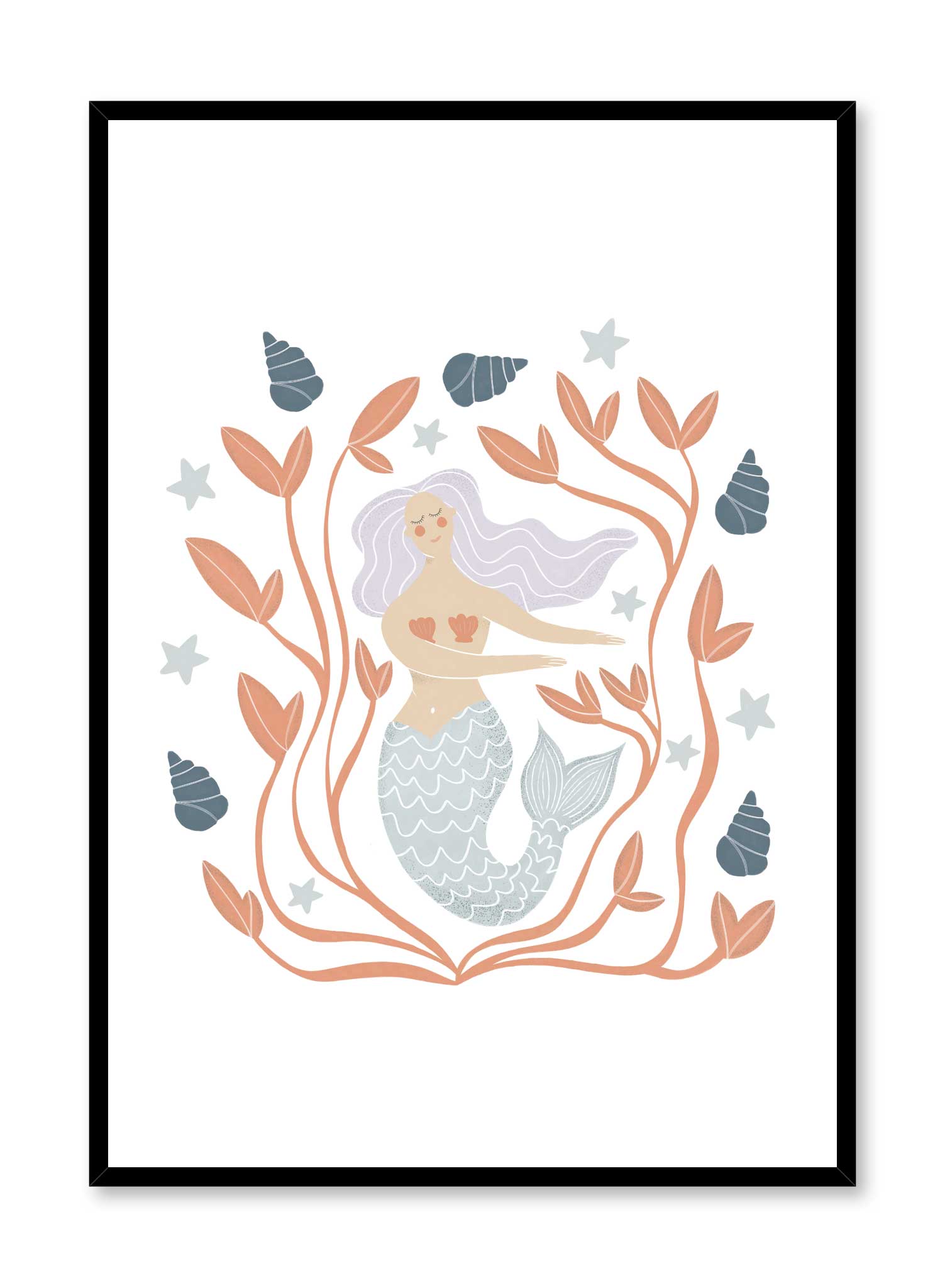 Mermaid Poster - Beautiful Ocean Art Print for Wall Decor - Perfect for Bedroom, Living Room, Nursery & Beach House Decor