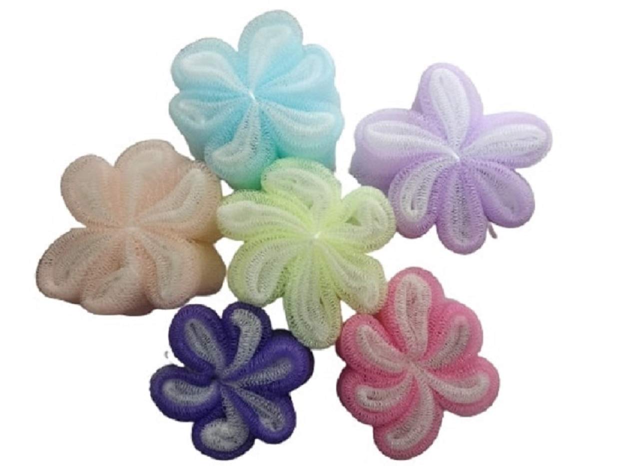 Premium Blue & Orange Round Bath Sponge Loofah Scrubber for Women & Men - Exfoliating Body Scrub, Soft & Durable - Pack of 2 - Perfect for Shower, Bath & Spa Day Self Care
