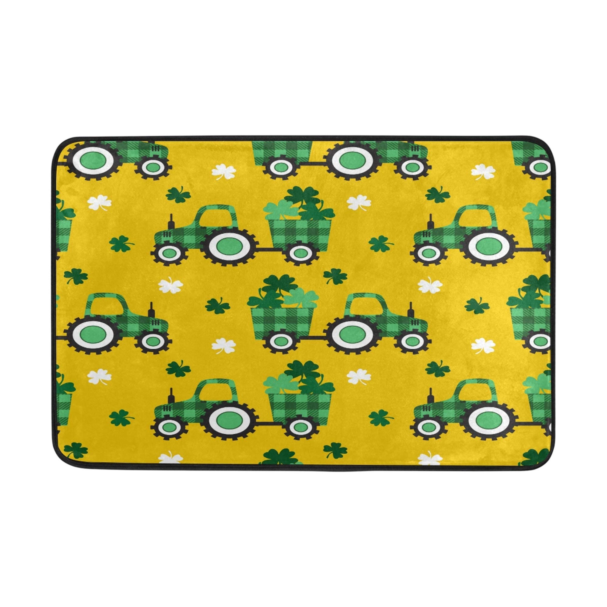 Non-Slip Absorbent KLL A Trailer & Clover Leaves Door Mat - 23.6×15.7 Inch Waterproof Outdoor/Indoor Entrance Rug for Home, Kitchen, Bathroom, Garden, Entryway - Perfect for Holiday Decor & Everyday Use