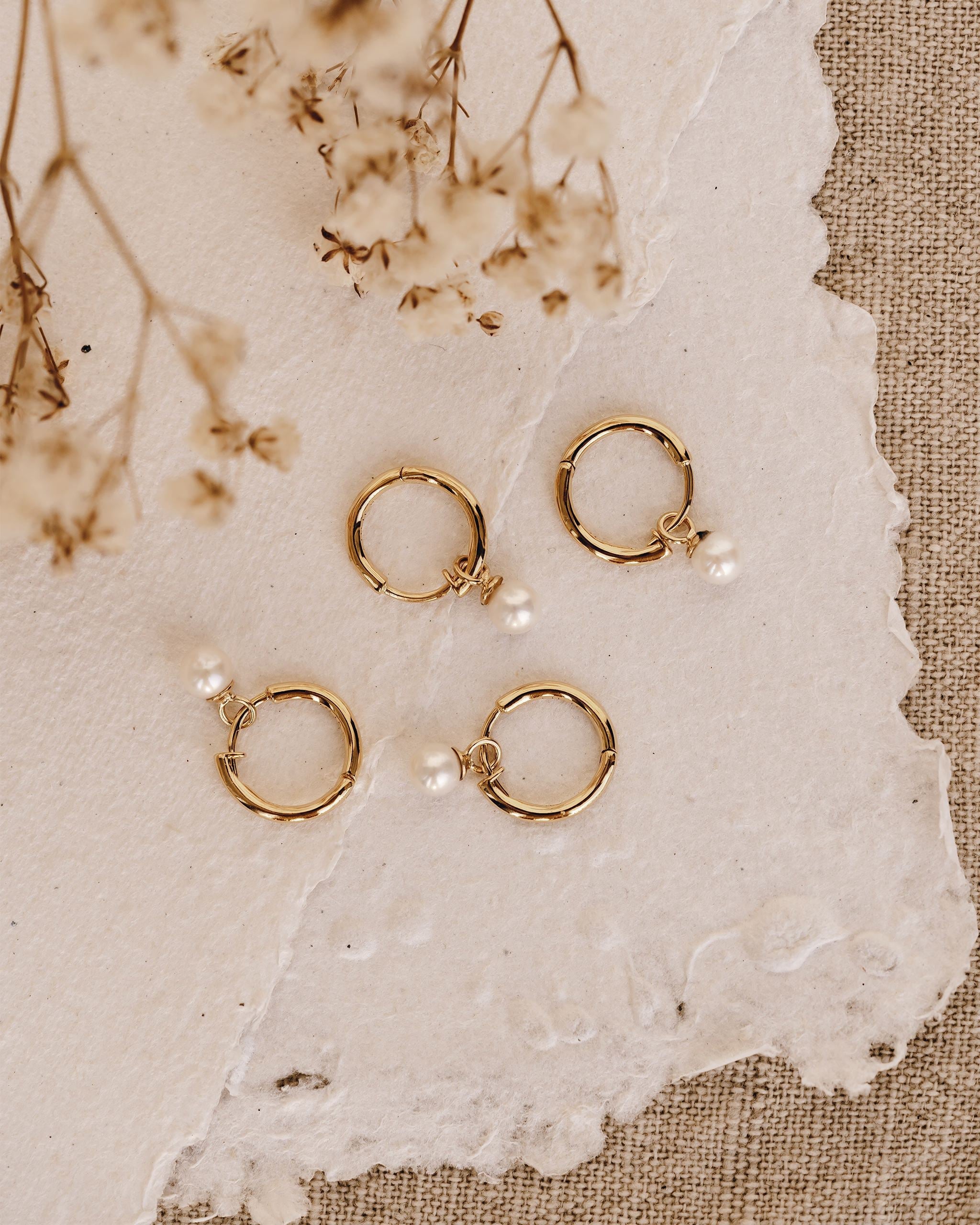 Pearl Huggie Earrings for Women - Elegant & Minimalist Gold Hoop Earrings with Freshwater Pearls | Perfect for Everyday Wear, Office, Date Night & Special Occasions