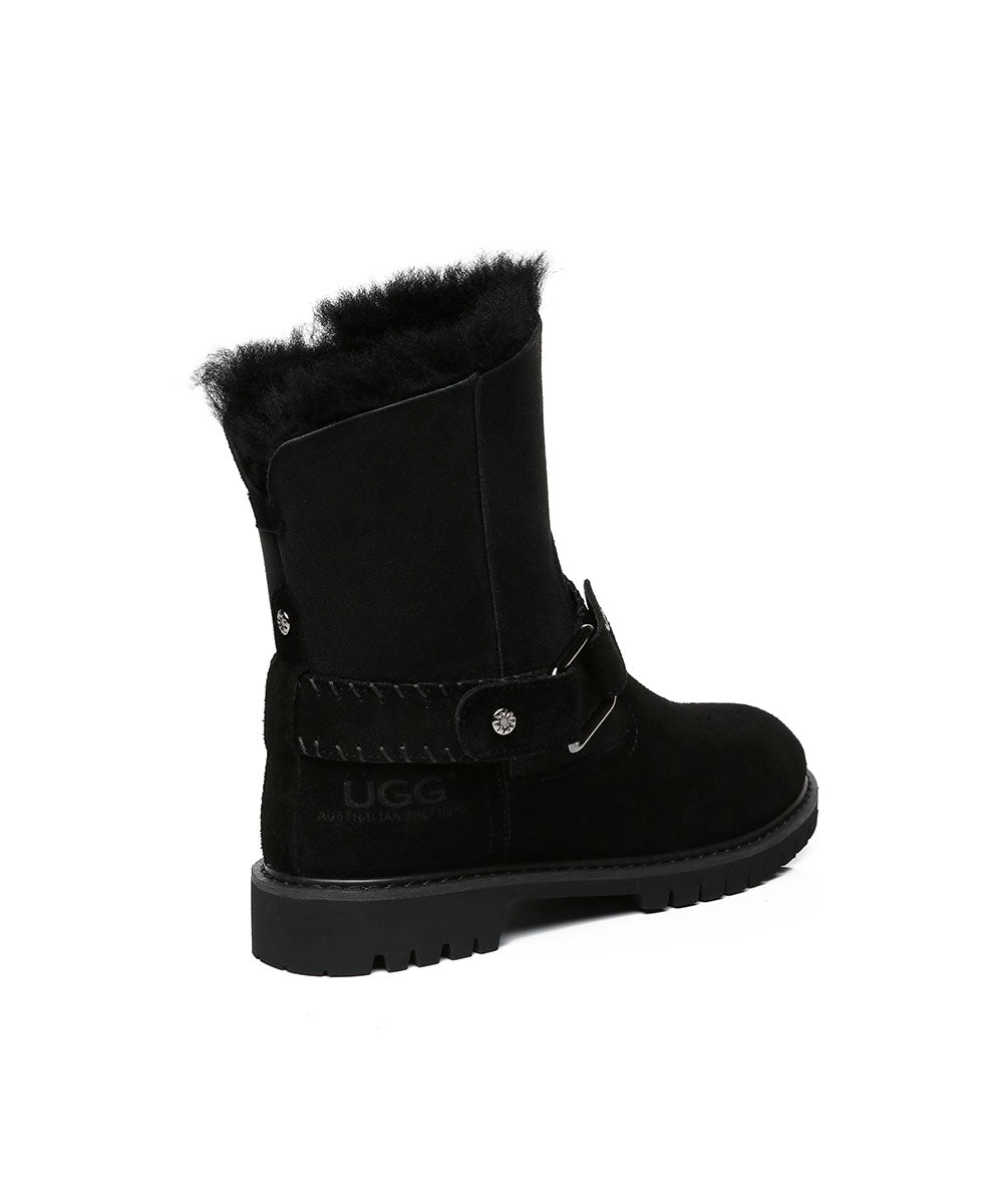 Women's Sally UGG Boots - Genuine Sheepskin Winter Boots for Women, Cozy & Comfortable, Water-Resistant, Slip-On Style - Perfect for Snow, Cold Weather & Indoor Lounging