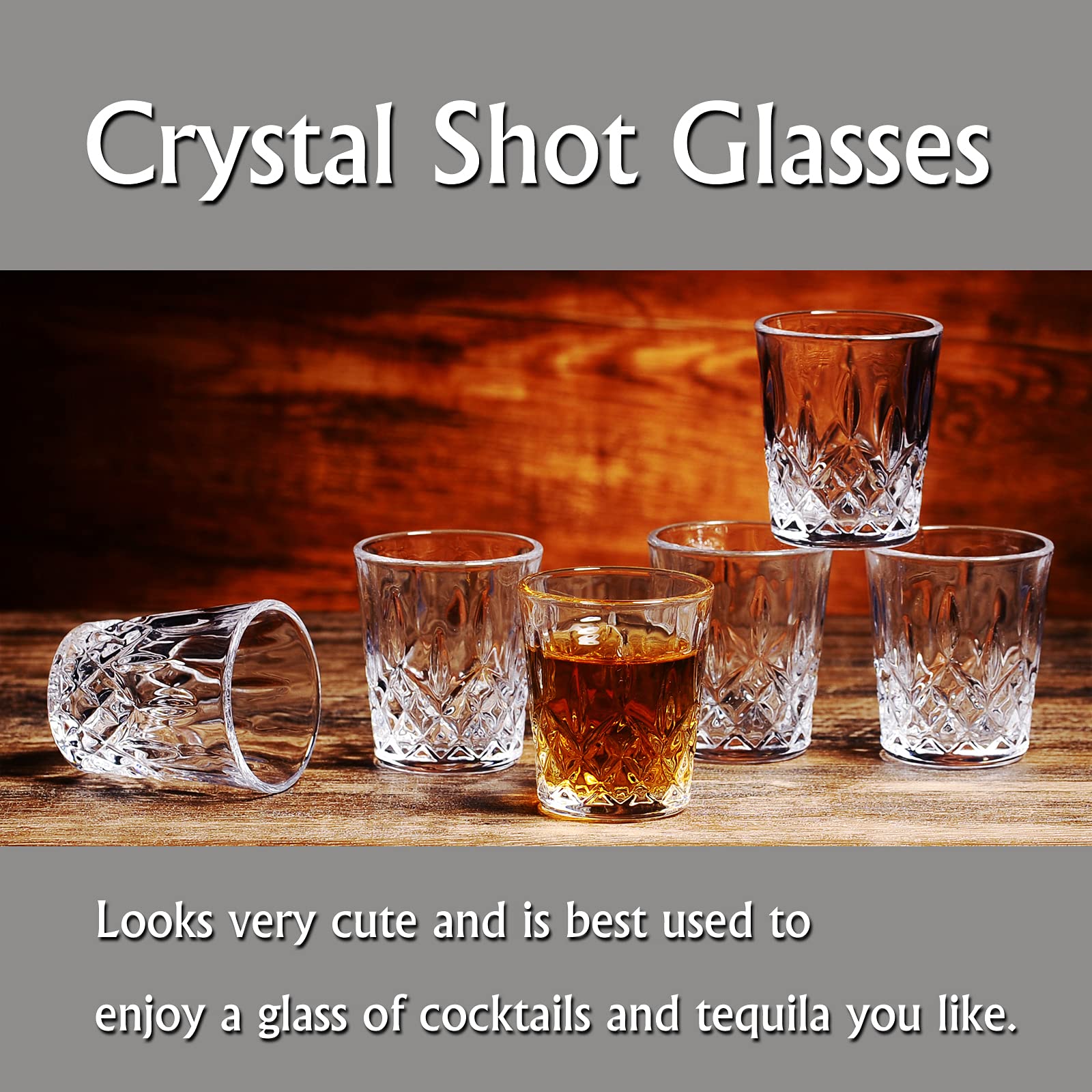 1.75oz Mini Shot Glass Set of 6 - Clear Small Tasting Glasses for Whiskey, Tequila, Sherry & Cordials - Perfect for Home Bars, Parties & Cocktail Tasting Events