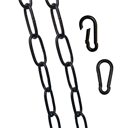 6 Feet Black Metal Looping Chain for Hanging Lights - Heavy Duty Ceiling Hook & Pendant Light Fixture Hardware - Perfect for Home, Restaurant, and Retail Store Lighting Decor