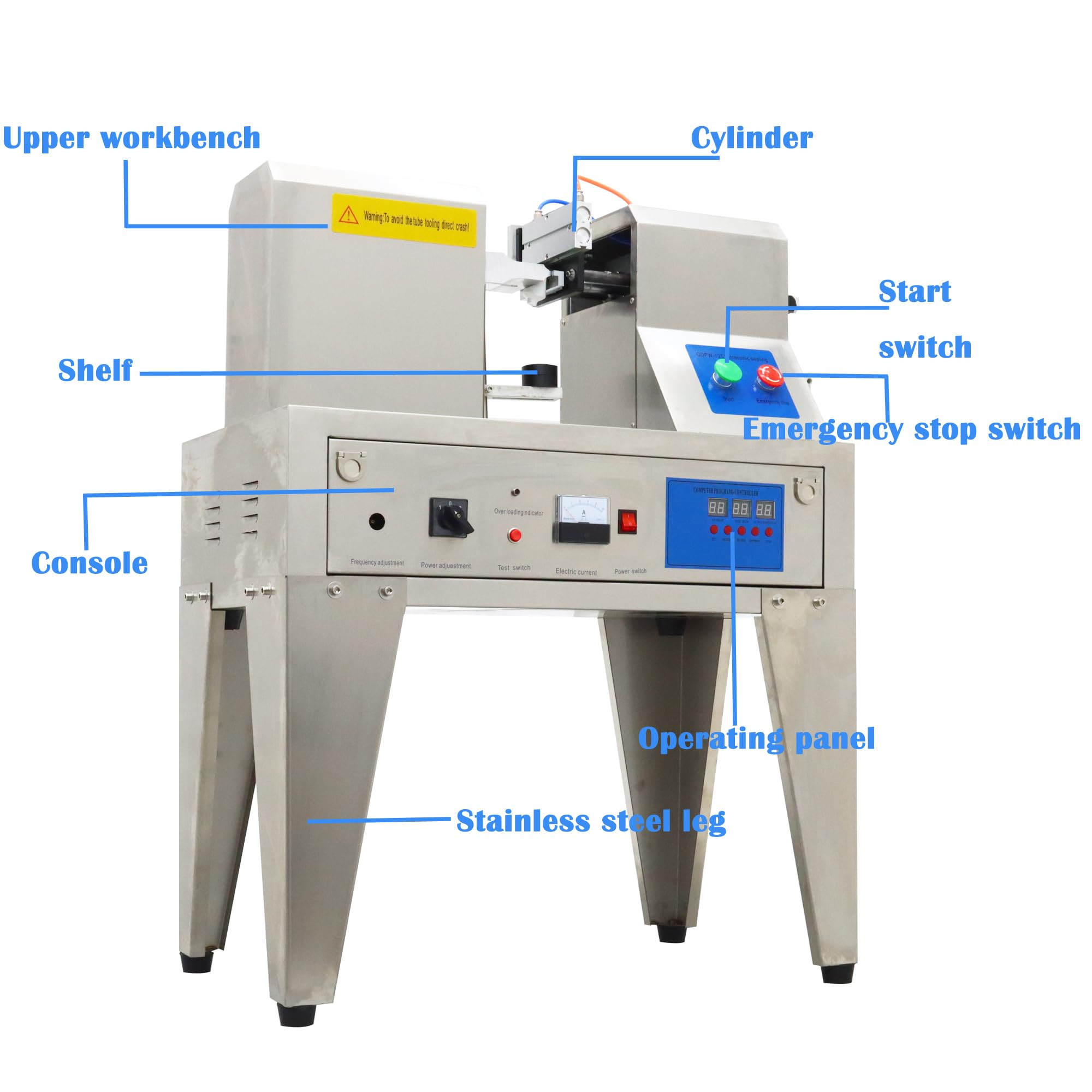 Ultrasonic Soft Plastic Tube Sealing Machine 110V 1250W - Tube Sealer for Toothpaste, Cosmetics & Food Packaging with Trimming & Printing Function | Ideal for Small Batch Production & Home Businesses