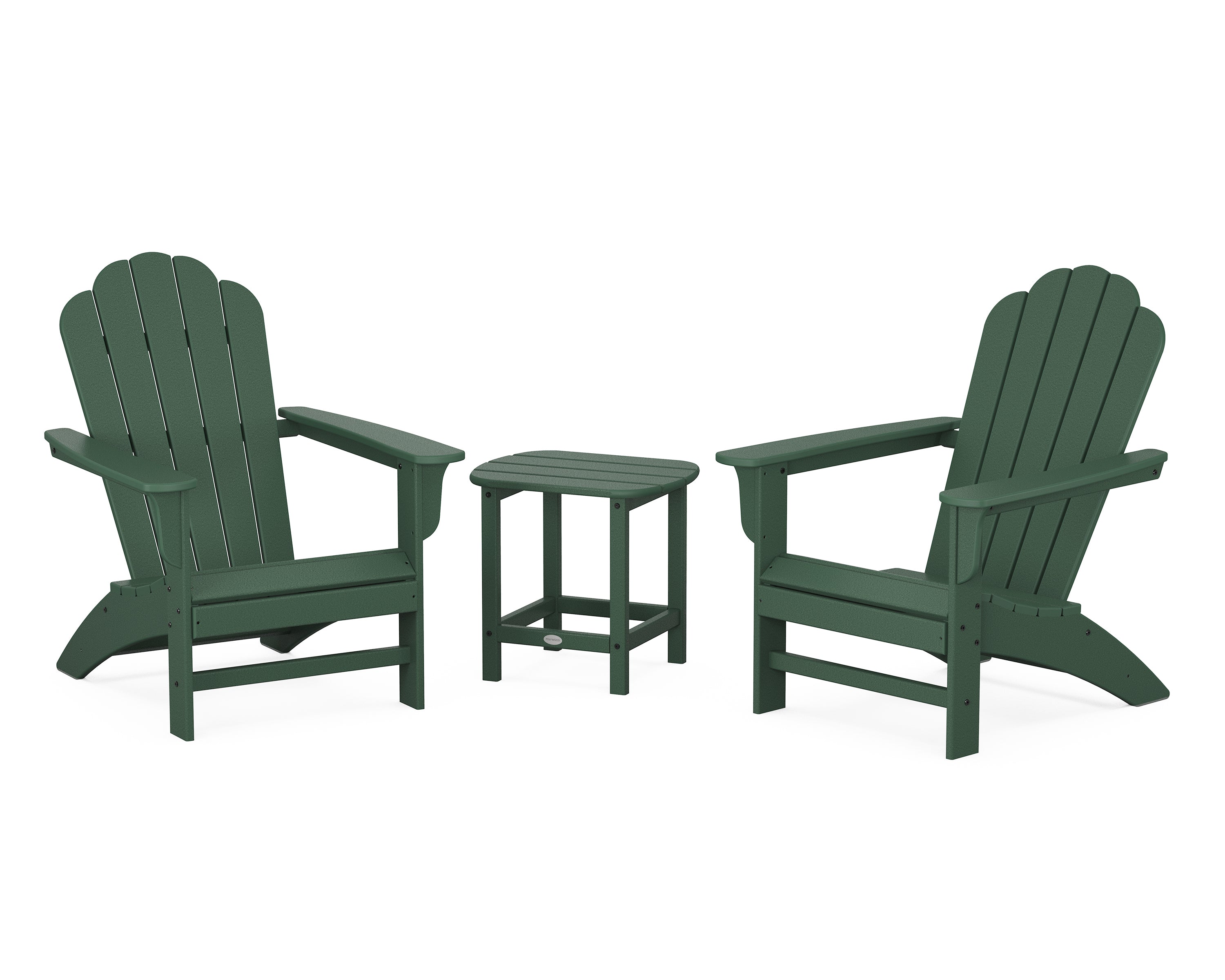 POLYWOOD Country Living Cottage Adirondack Chair 3-Piece Set - Durable Outdoor Furniture for Patio, Garden & Backyard Relaxation