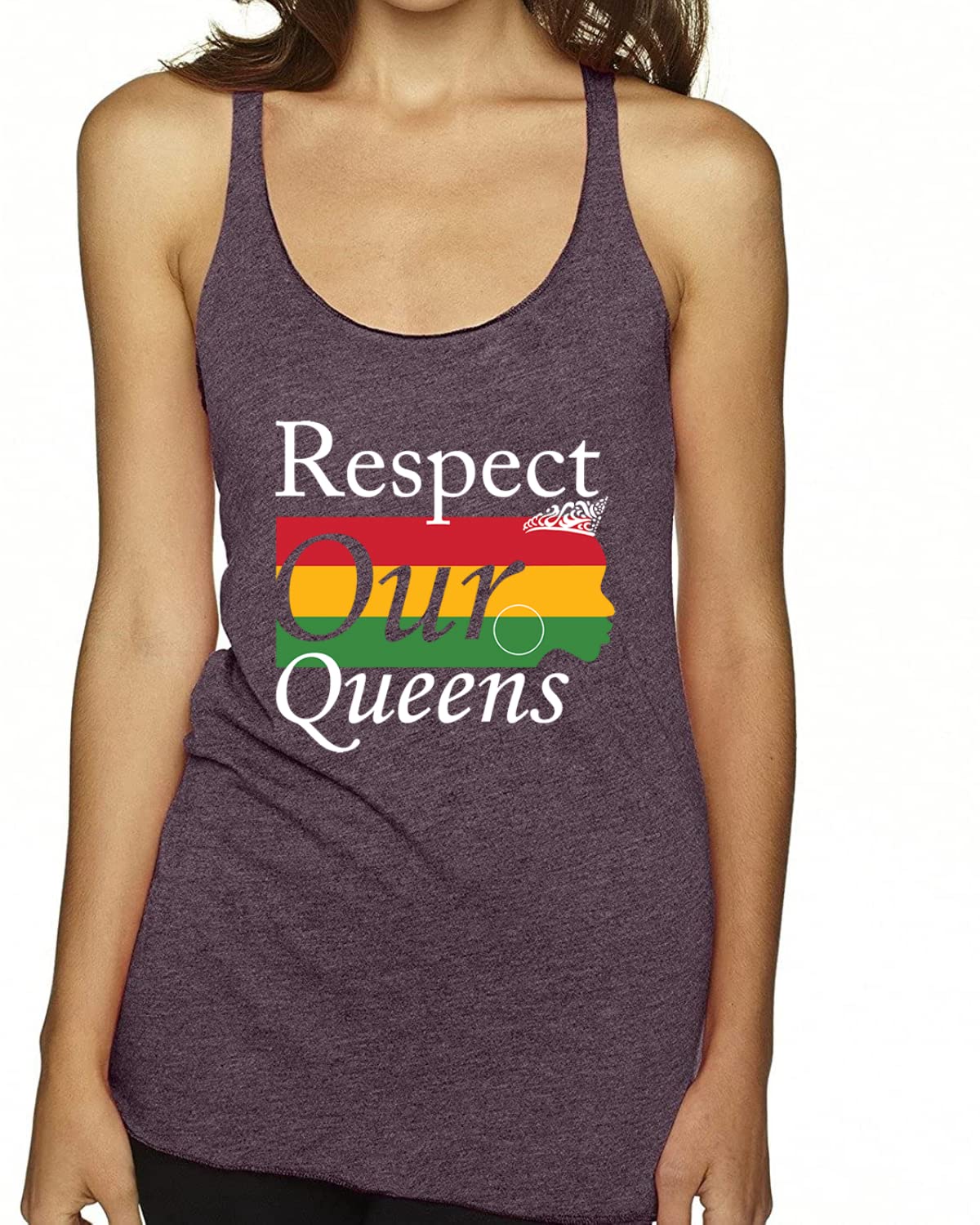 Respect Our Queens Black Pride Tri-Blend Racerback Tank Top - Women's Comfortable Workout & Casual Wear for Gym, Running & Everyday Fashion