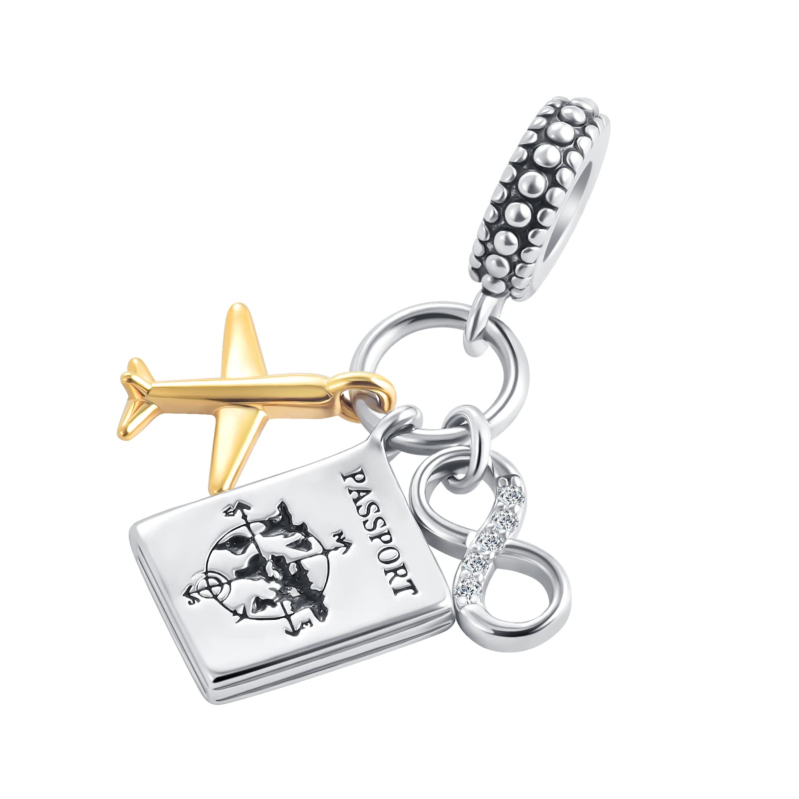 Travel-Themed Passport & Airplane Bead Charms for DIY Bracelets - Perfect for Vacation Souvenirs, Travel Gifts & Jewelry Making