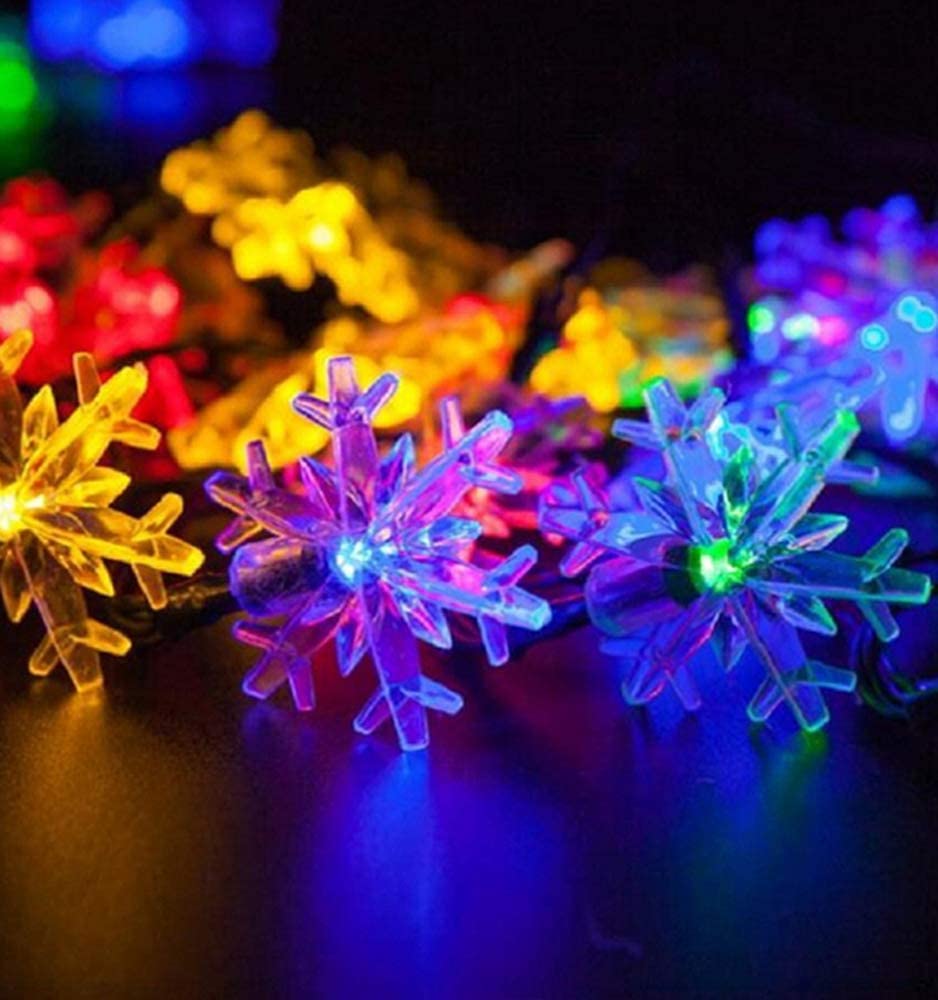 30 LED 6M Snowflake Solar String Lights - Waterproof Outdoor Garden & Landscape Lighting for Christmas, Party, Patio, Backyard Decor (5 Pack/88, White Light) | Perfect for Holiday Decorations, Wedding Events & Outdoor Entertaining