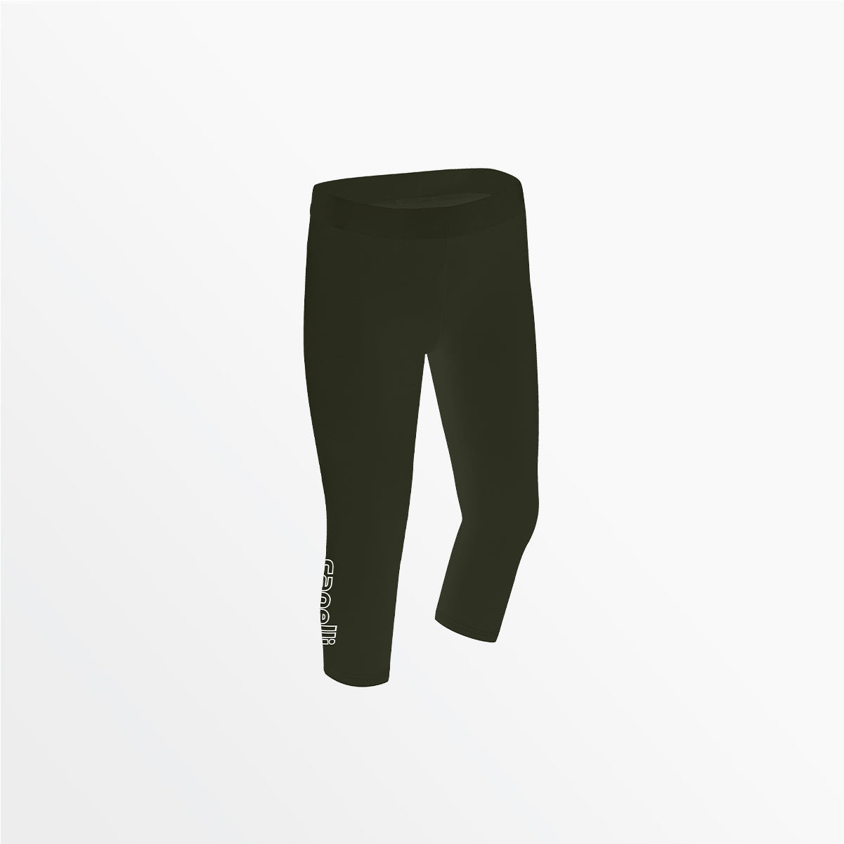 Women's Mid Rise Logo 3/4 Cotton Leggings - Comfortable Stretchy Yoga Pants for Workout, Running & Casual Wear