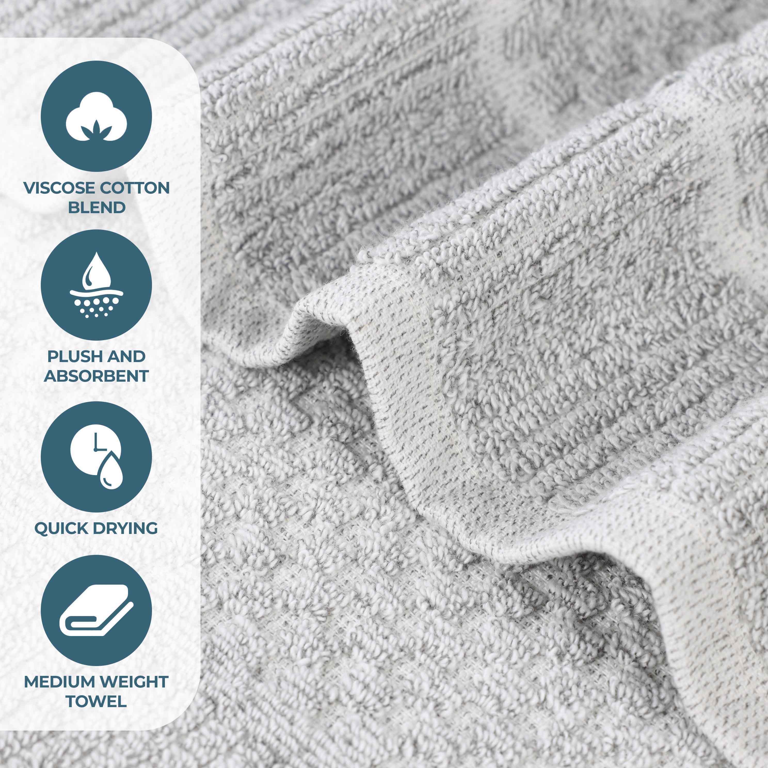 Premium Cotton Blend Checkered and Ribbed Bath Sheets Set of 2 - Super Absorbent, Soft & Quick-Drying Luxury Towels for Spa, Bathroom, Pool, and Beach Use