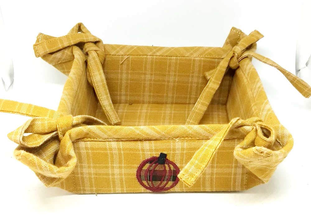 Collapsible Cotton Bread Basket - Small 5