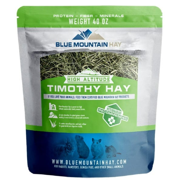 Premium Blue Mountain Hay - High Altitude Timothy Hay (1st Cutting) for Rabbits, Guinea Pigs & Small Pets - Natural Forage & Healthy Chew Toy