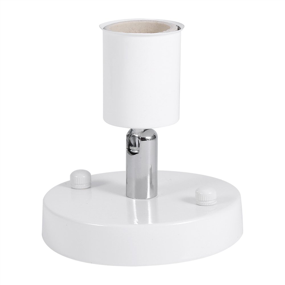 E27 Modern Vintage Table Lamp Base Holder - 180° Rotating Ceiling & Wall Mounted Light Socket (White) - Perfect for Bedroom, Living Room & Office Lighting
