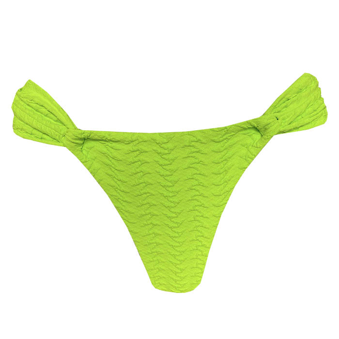 Ribbed Green Apple Brazilian Classic Side Scrunch Bikini Bottom - Sexy Swimwear for Beach, Pool & Summer Vacations
