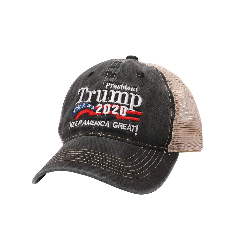 Trump 2020 Keep America Great Baseball Cap - Embroidered/Printed Signature USA Flag Hat | Political Campaign Merchandise for Supporters, Rallies & Patriotic Events
