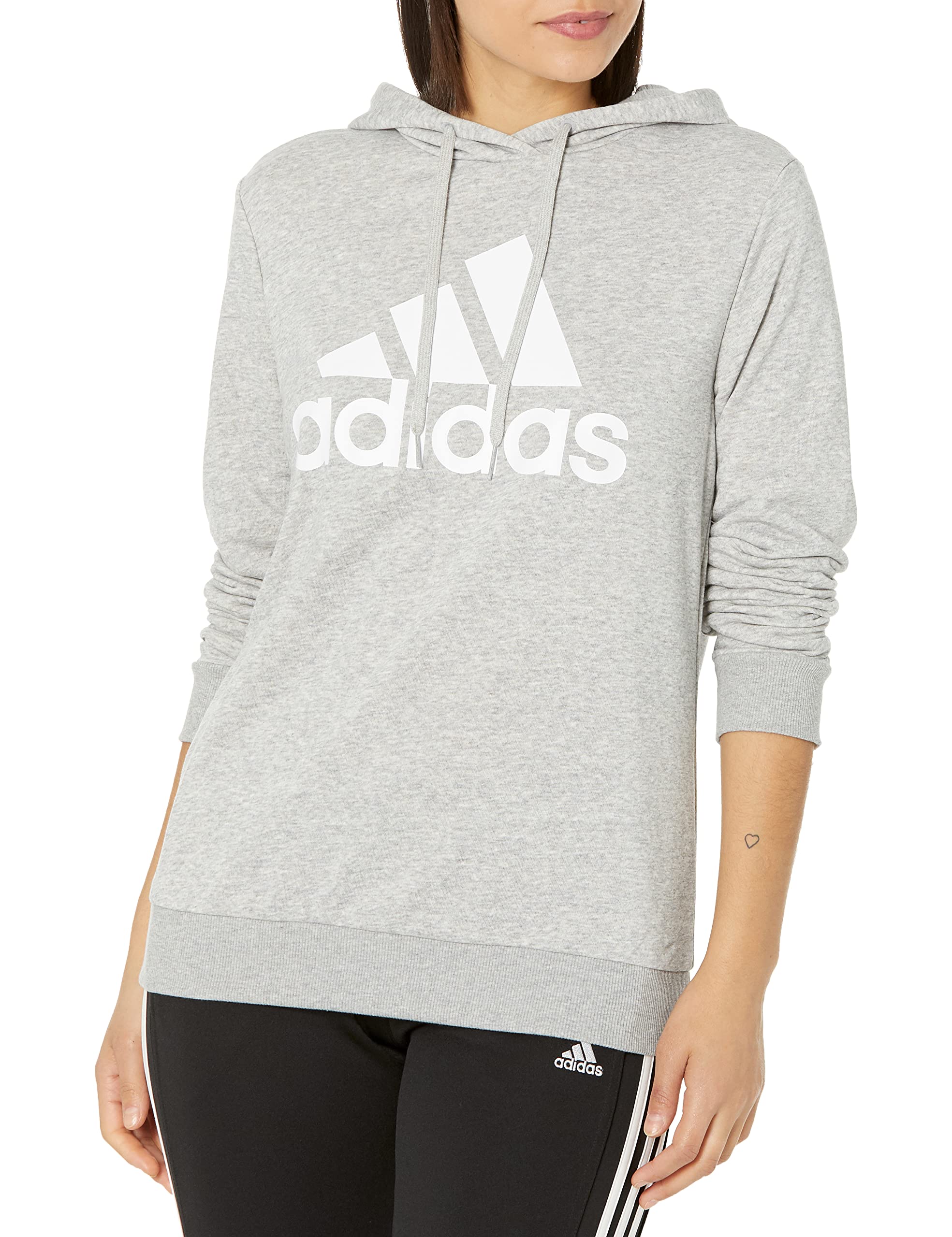 adidas Women's Essentials Relaxed Fit Logo Hoodie - Soft Fleece Pullover for Casual Wear, Gym & Lounge