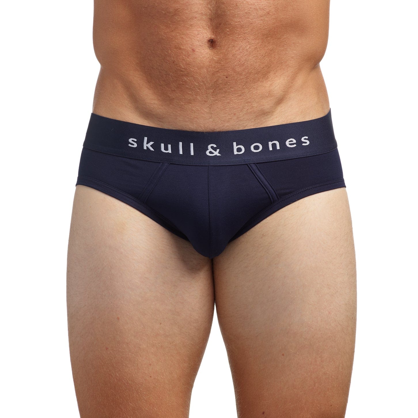 Just the Bones Brief Midnight - Comfortable Men's Underwear for Sleep & Lounge - Soft Cotton Boxer Briefs for Nightwear and Relaxation