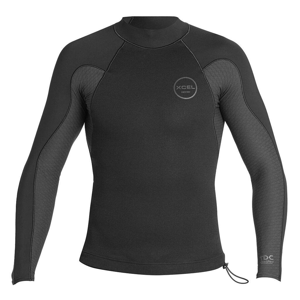 XCEL Men's Comp X Neostretch 1/0.5mm Long Sleeve TDC Wetsuit Top for Surfing, Diving & Water Sports