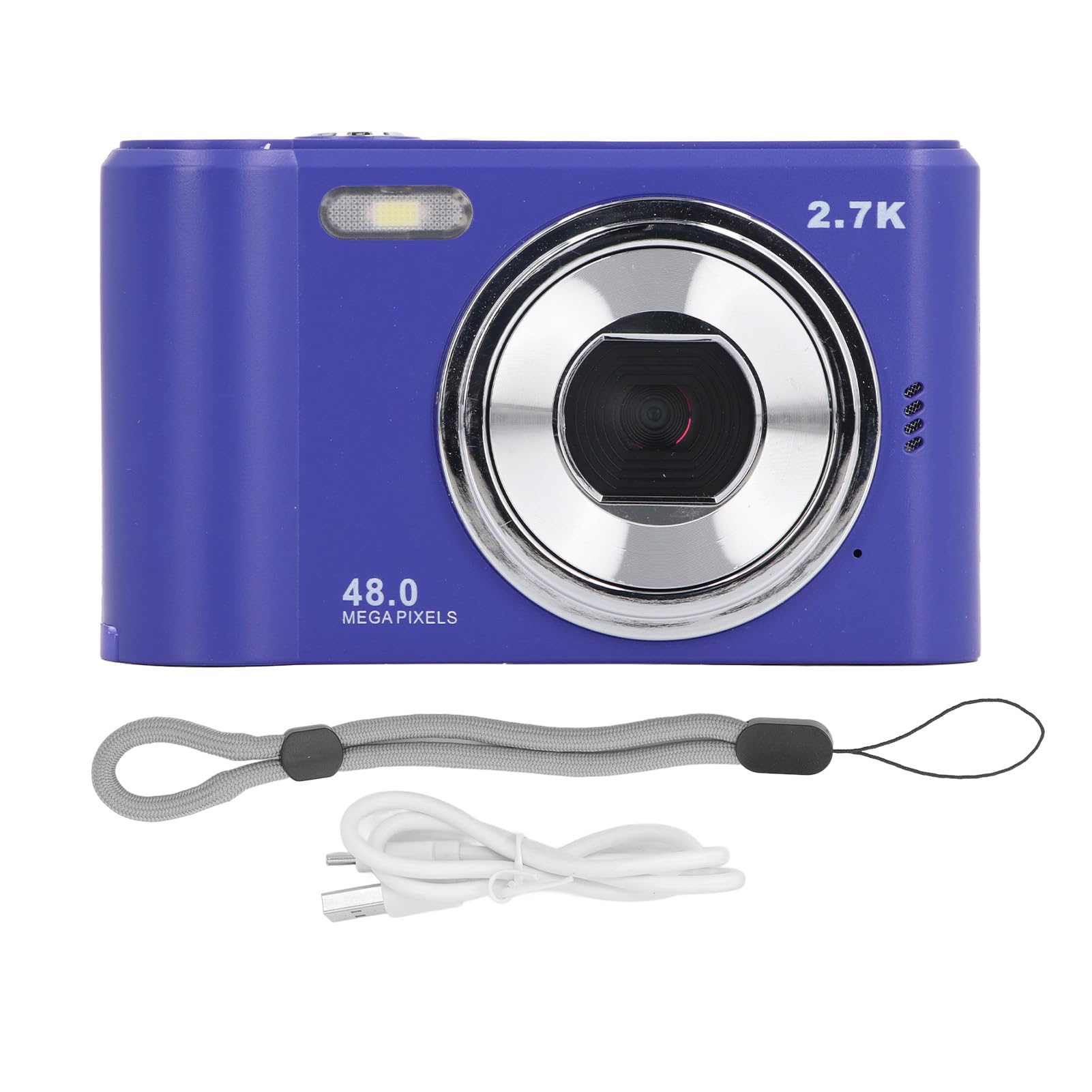 HD 1080P Vlogging Camera with Auto Rechargeable Battery, 44MP Digital Camera for Kids & Beginners, 2.4inch IPS Screen with Flash (Blue) - Perfect for YouTube Videos, Travel Vlogging & Family Moments
