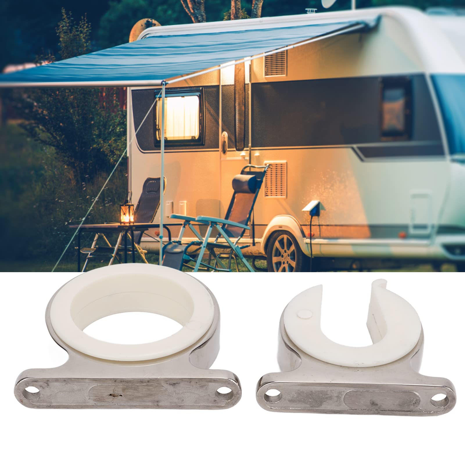 2PCS Stainless Steel Horizontal Wall Mounted Fishing Rod Holder Bracket - Heavy Duty Ceiling Storage Rack for Garage, Cabin, Basement, Marine, Truck & RV - Perfect for Organizing Fishing Gear at Home or On The Go