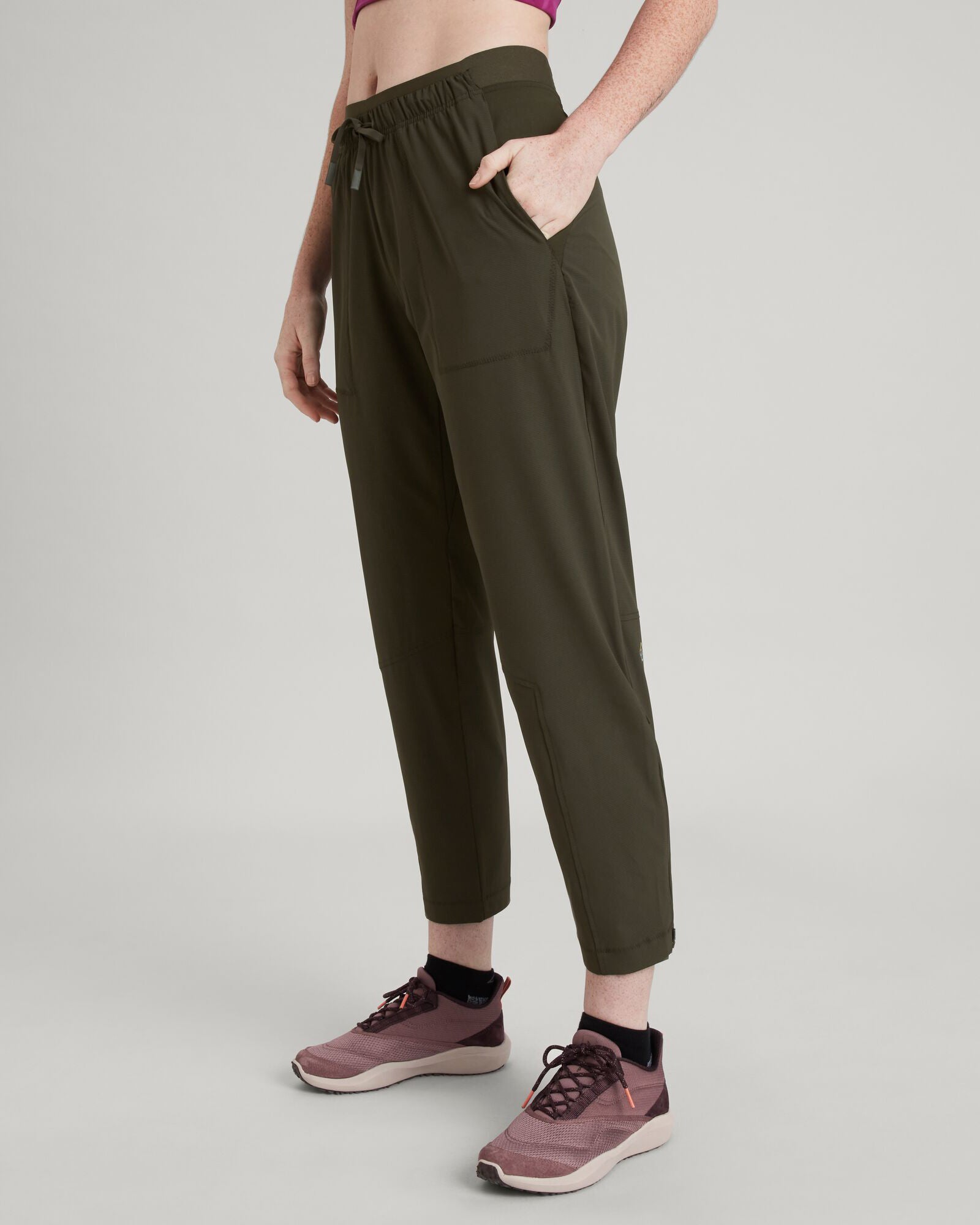 WELL.DER.NESS Women's High Waist Joggers - Dark Moss/Rosin - Soft Stretchy Lounge Pants for Yoga, Running & Casual Wear