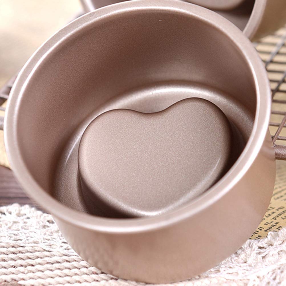 4-Piece Heart-Shaped Carbon Steel Layer Cake Molds for DIY Baking - Perfect for Wedding, Birthday, and Anniversary Cakes - Durable & Reusable Household Baking Tools