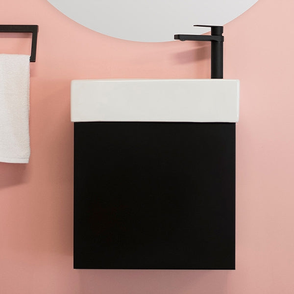 ADP Tiny Wall Hung Vanity 400mm - Compact Modern Bathroom Sink Cabinet for Small Spaces, Perfect for Apartments & Powder Rooms