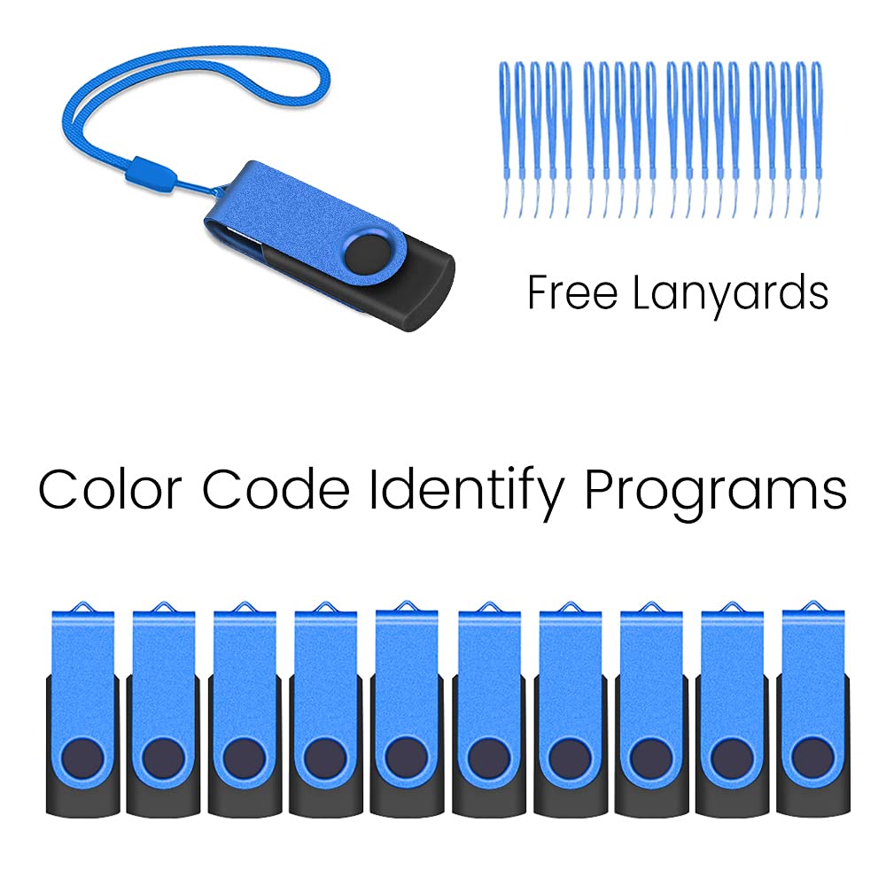 ABLAZE 4GB USB 2.0 Flash Drives 20-Pack with Lanyards - Bulk Storage for Office & School