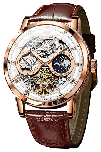 Brown strap&White dial