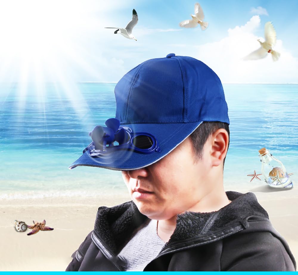 Solar Powered Cooling Baseball Cap - Adjustable Summer Hat with Built-in Fan for Outdoor Sports, Hiking & Travel - UV Protection & Breathable Design