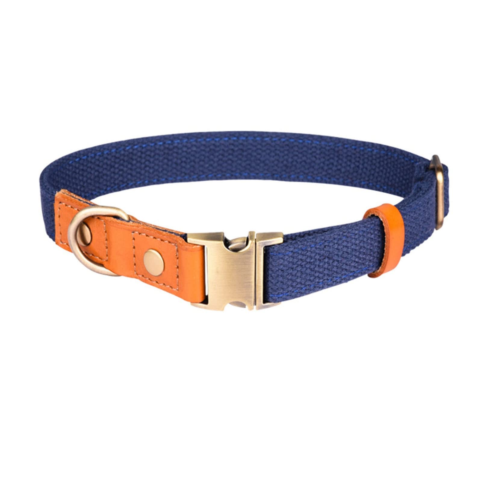 Kasituny Premium Dog Collar - Durable Polyester & Cowhide Stitched Pet Accessory for Small Medium Large Dogs - Perfect for Birthday Gifts, Daily Walks & Public Outings