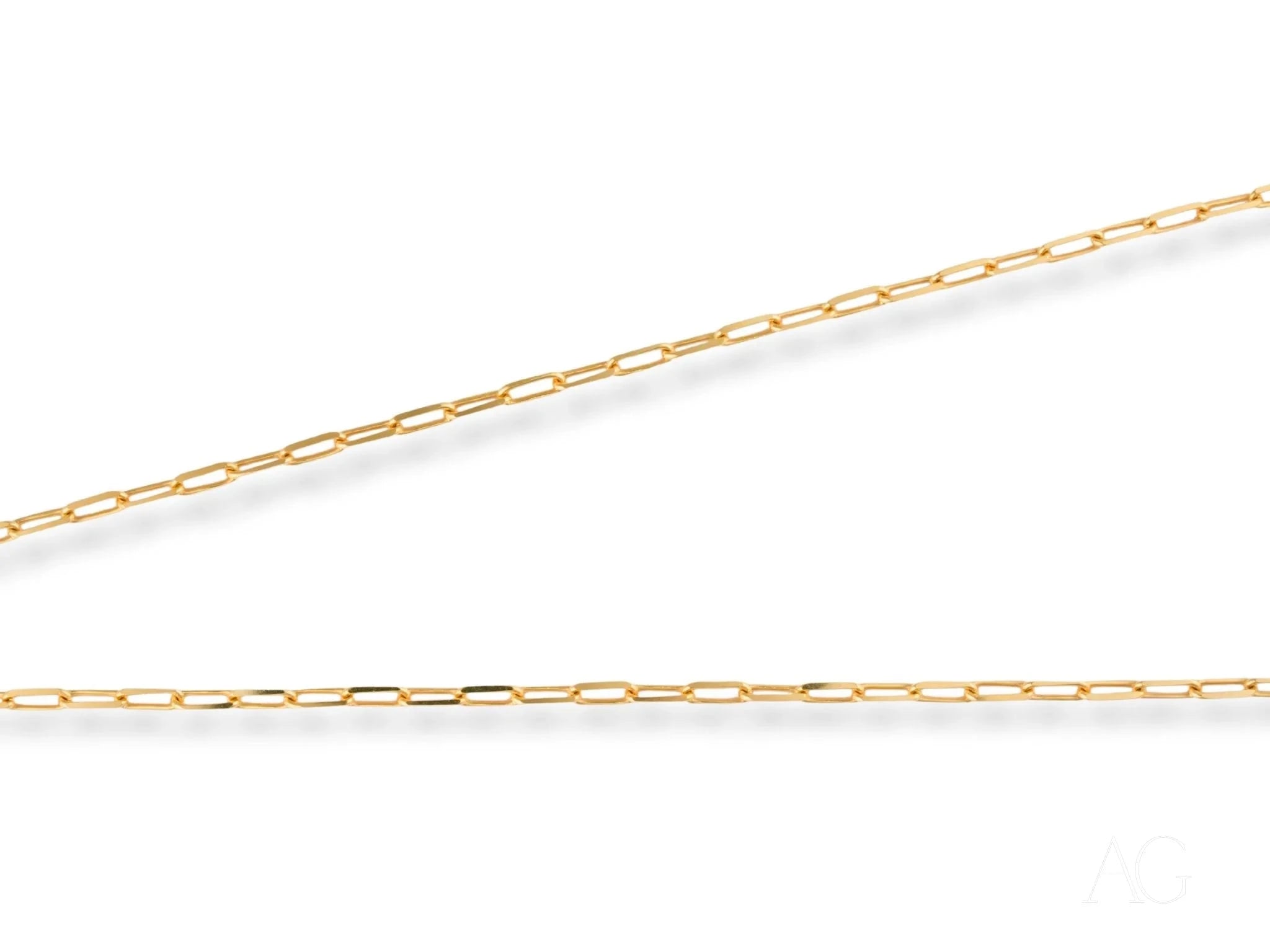 18K Yellow Gold Paperclip Link Chain Necklace for Women - Elegant & Modern Jewelry Gift for Her - Perfect for Everyday Wear, Parties & Special Occasions