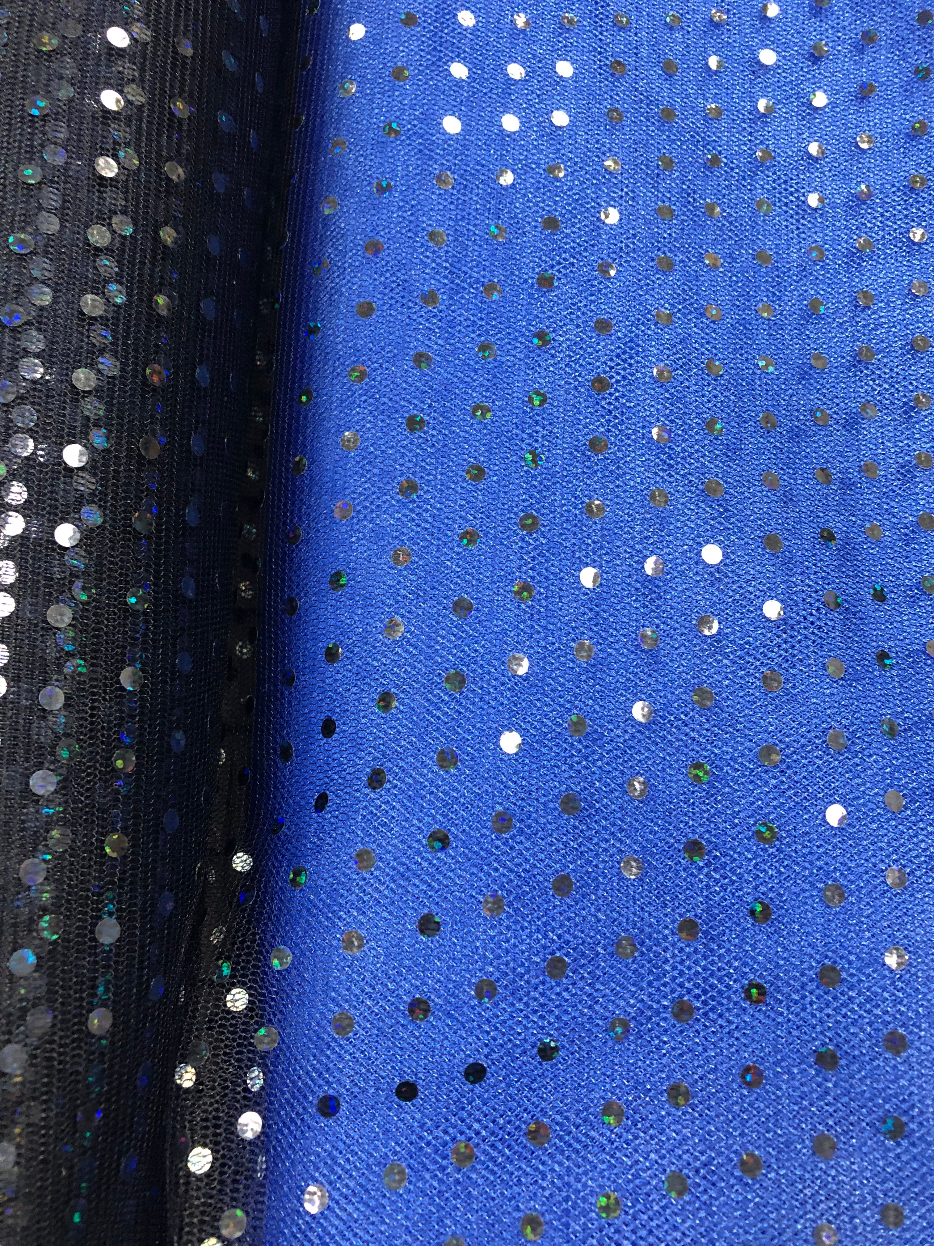 Hologram Dot Tulle Fabric - 58/60 Inches Wide Navy Blue with Navy Dots - Perfect for DIY Wedding Decor, Party Backdrops & Costume Design