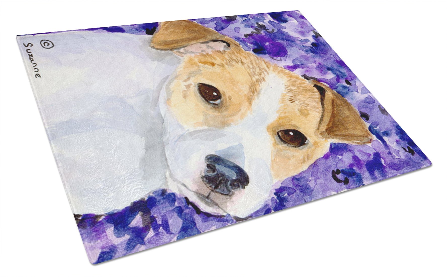 Premium Jack Russell Terrier Tempered Glass Cutting Board - Large Decorative Kitchen Chopping & Serving Board - Durable & Stylish for Food Prep, Charcuterie Displays & Home Decor
