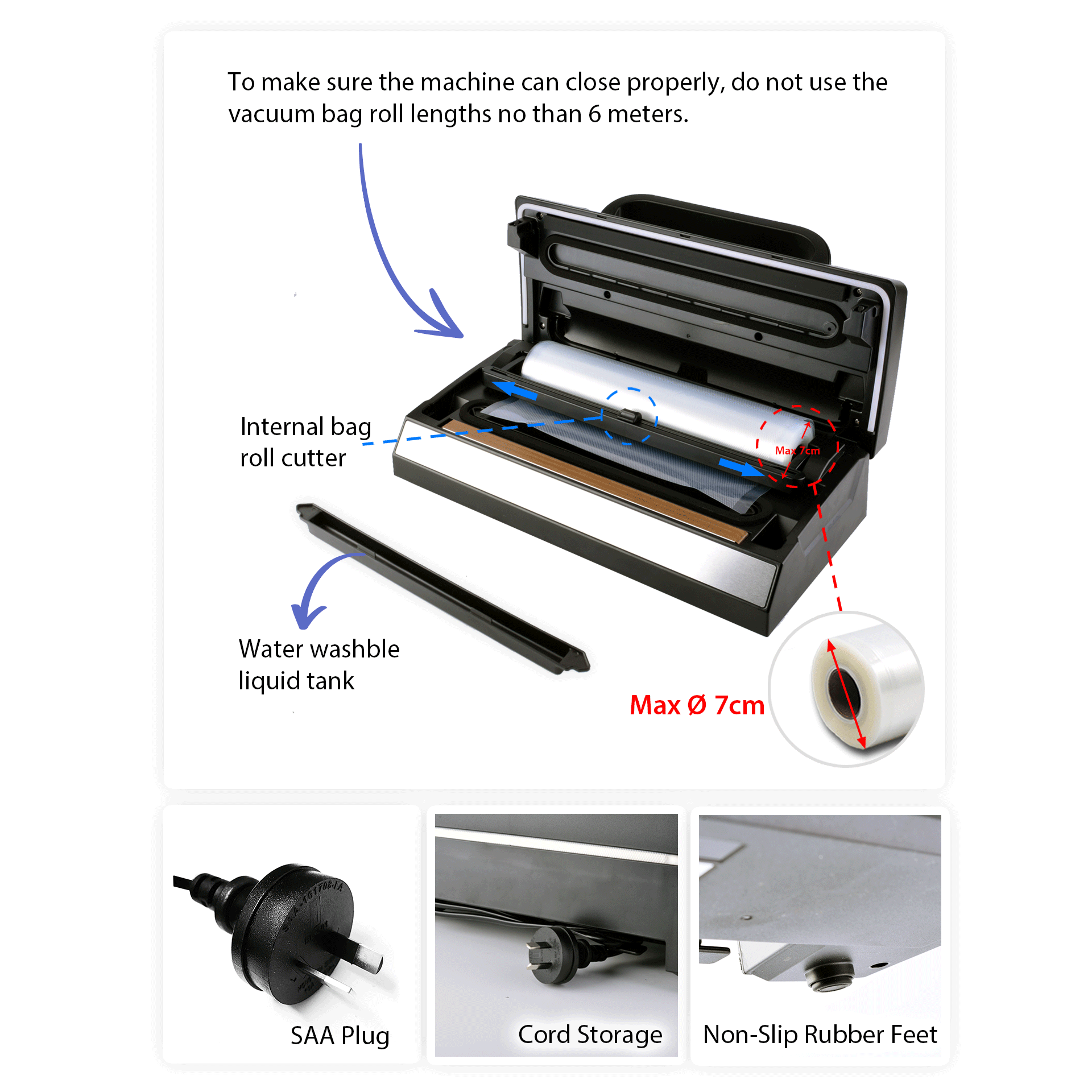 Flora Heavy Duty Commercial Food Vacuum Sealer Machine with 6m Bag Roll - FL FVS 5188 | Perfect for Restaurant, Deli & Home Food Storage | AU Stock
