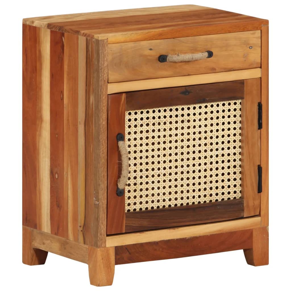Solid Reclaimed Wood Nightstand with Storage Drawer - 15.7