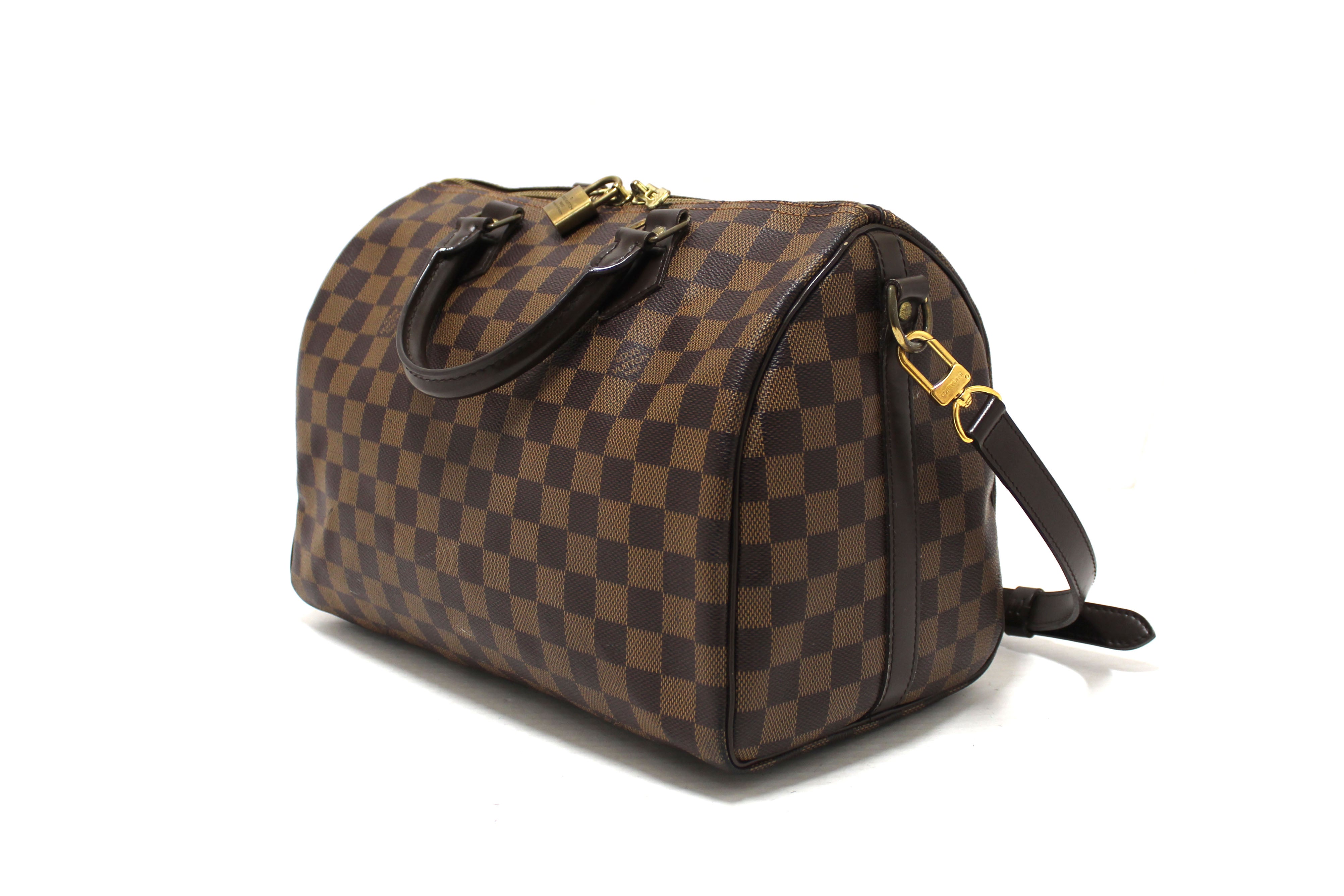 Authentic Louis Vuitton Damier Ebene Speedy 30 Bandouliere Crossbody Bag - Luxury Handbag for Women, Perfect for Work, Travel & Everyday Use
