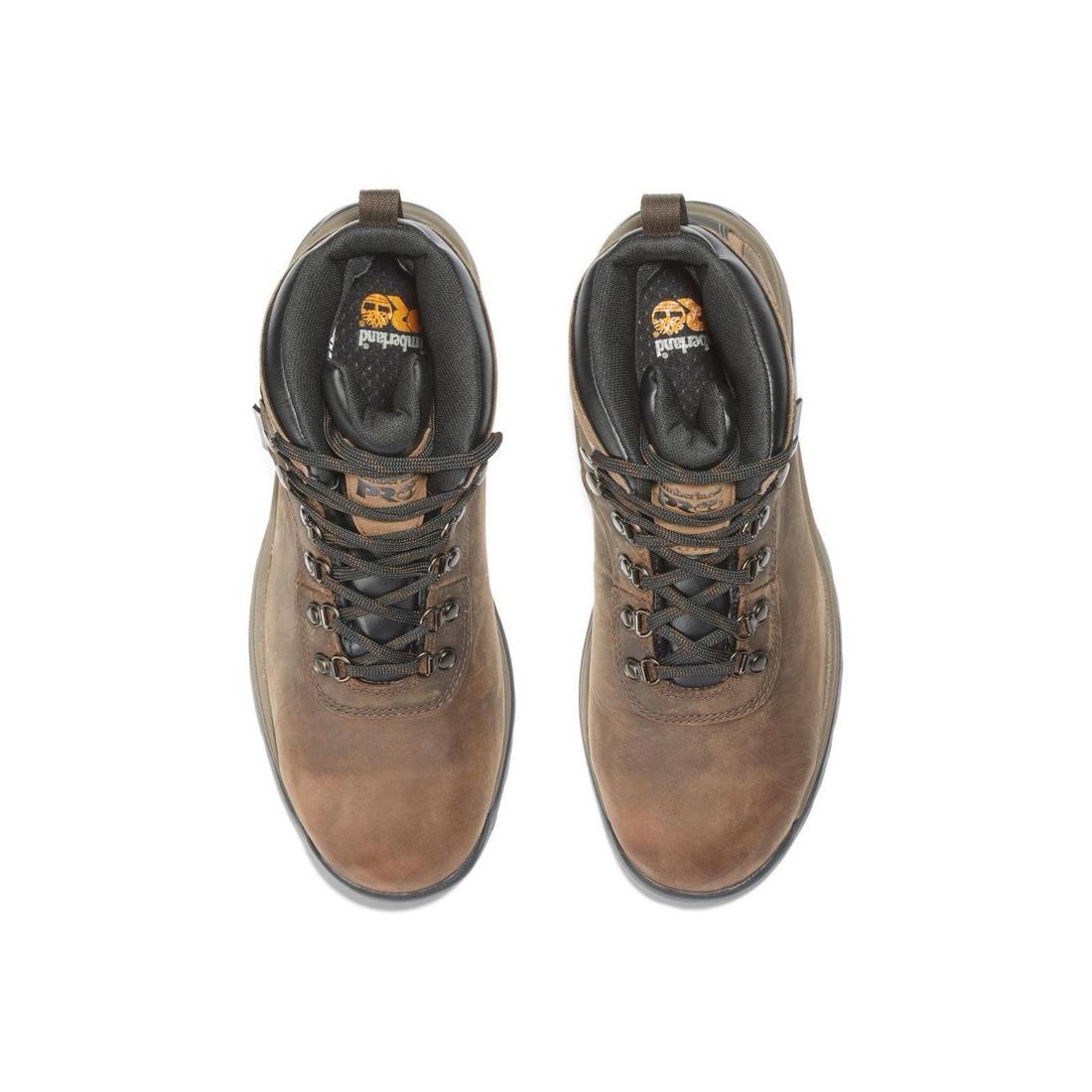 Flume Steel Toe Waterproof Hiking Work Boots for Men - Brown Leather Construction Boots for Outdoor Work, Hiking & Heavy Duty Jobs