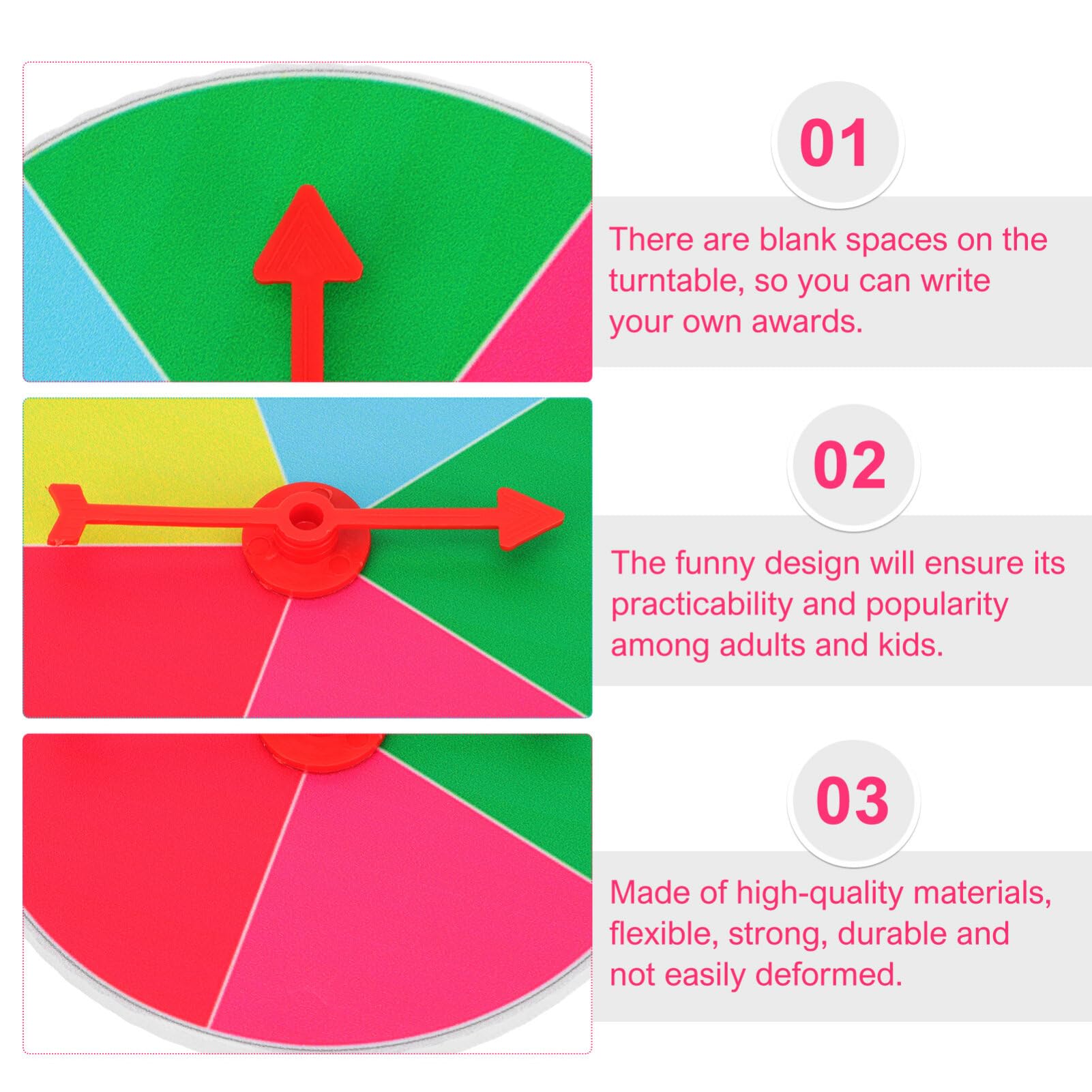 Gadpiparty Prize Wheel Slots - Wall Mount Spinning Wheel Game for Parties & Events - Reusable Turn Plate with 10 Slots - Perfect for Carnival, Casino Nights & Fundraisers