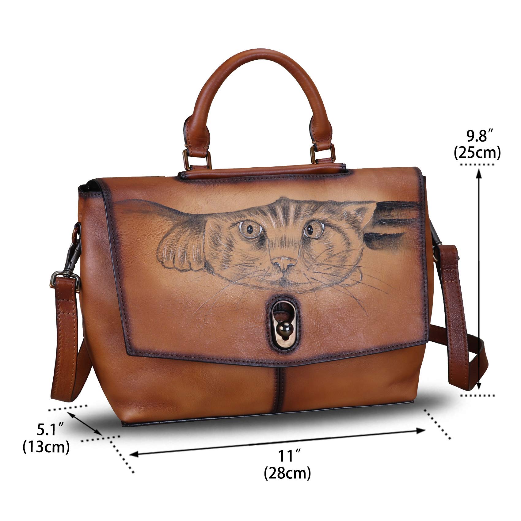 Genuine Leather Satchel Purse for Women - Large Capacity Shoulder Bag, Top Handle Crossbody Work Bag - Perfect for Office, Travel & Everyday Use