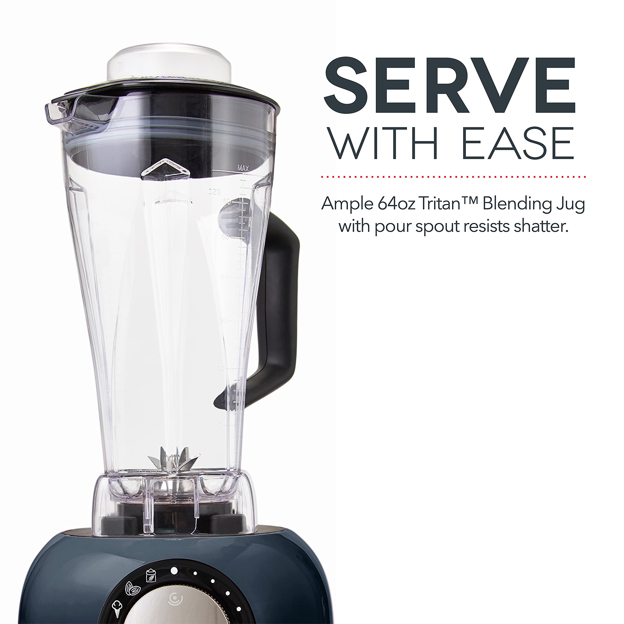 Dash Chef Series Deluxe Digital 64 oz Countertop Blender with Stainless Steel Blades - Tritan Blending Jug, Tablet Stand & USB Port - Perfect for Smoothies, Nut Butters, Soups & Meal Prep - Ideal for Kitchens, Restaurants & Healthy Lifestyles - Black