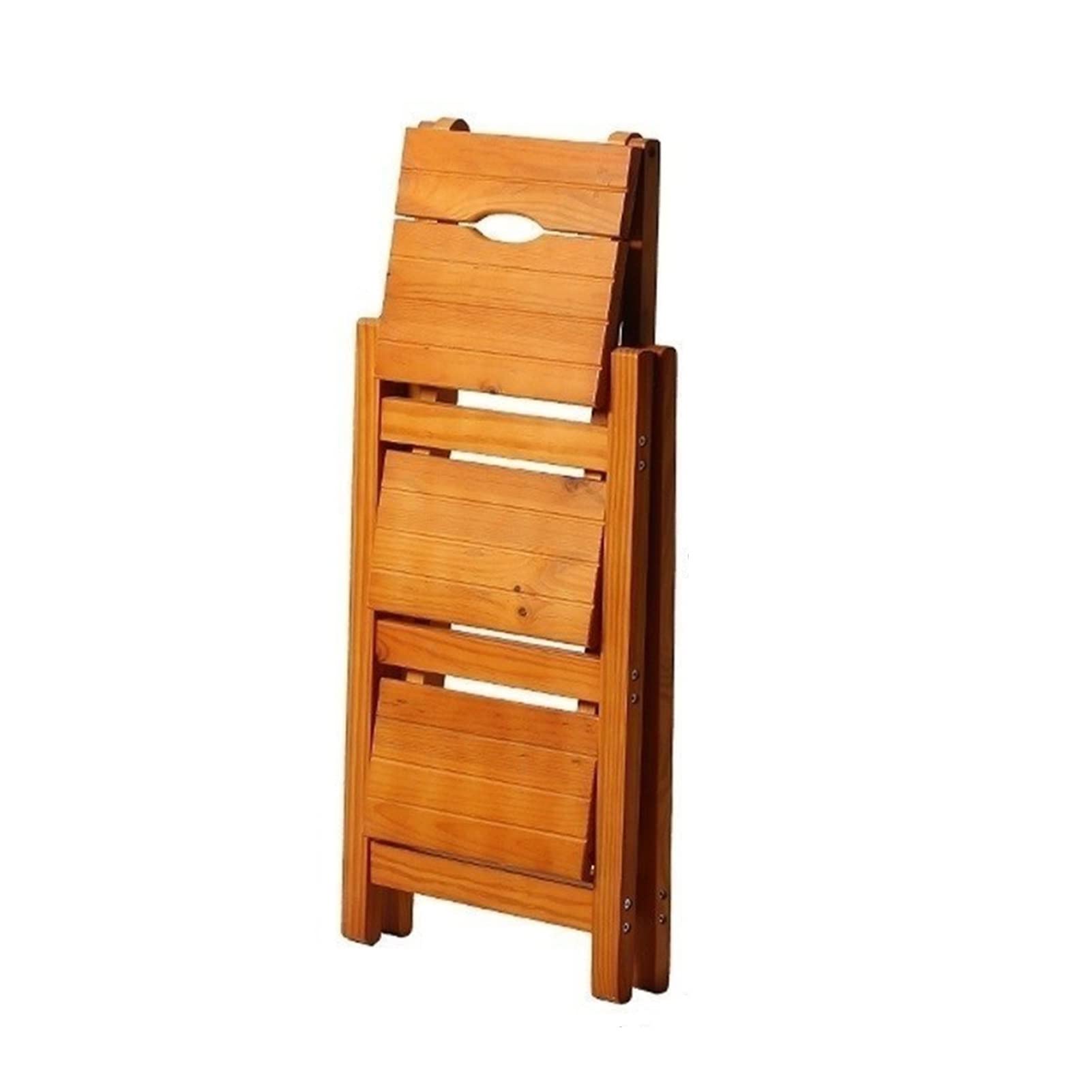 XHALERY 3-Step Folding Wooden Step Stool - Portable Ladder Stool Chair with Multi-Function Design for Kitchen, Bathroom, and Home Storage - Non-Slip Safety Step Stool for Adults & Kids
