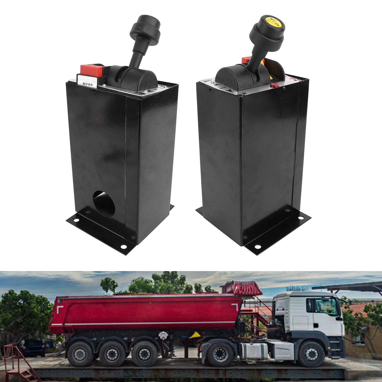Heavy Duty Dump Truck PTO Control Valve - 6 Ports 4 Position Proportional Hydraulic Valve with PTO Switch for Smooth Tipper Operation - Perfect for Dump Trucks, Trailers & Construction Equipment