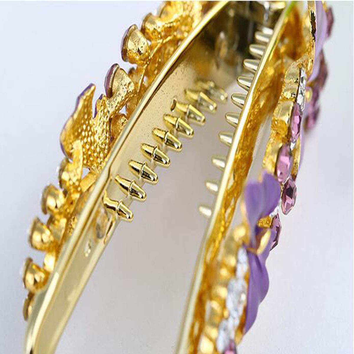 2 Pcs Butterfly Rhinestone Crystal Banana Hair Clips - Vertical Clamp Ponytail Holder for Women | Hair Accessories for Parties, Weddings & Daily Styling
